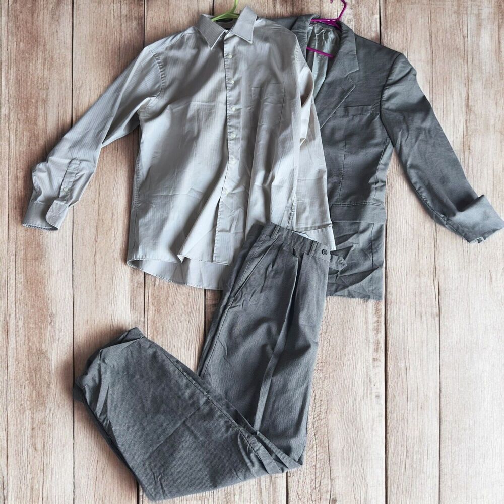 Men's Sanlorenzo Vintage Suit Set Jacket Pants Dress Shirt Disco Retro Canada